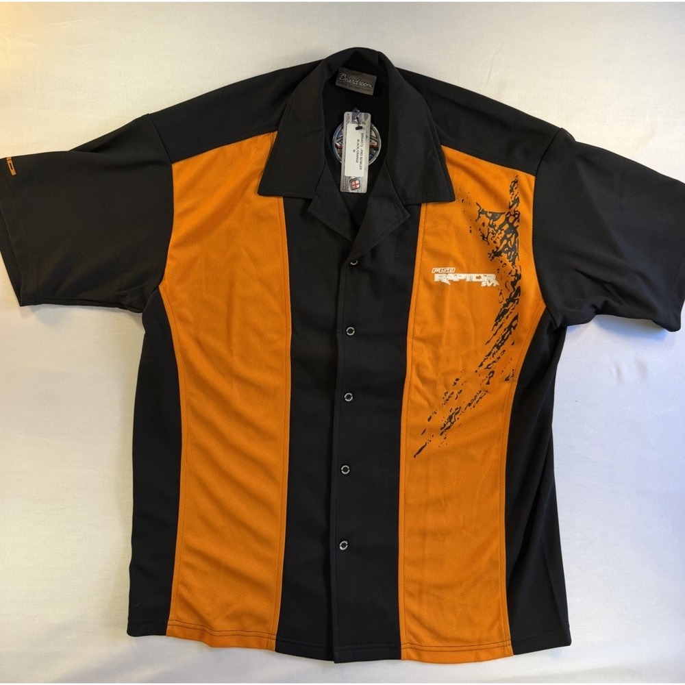 NWT Boardroom Ford F-150 Raptor Shirt Size Medium Orange Black Button